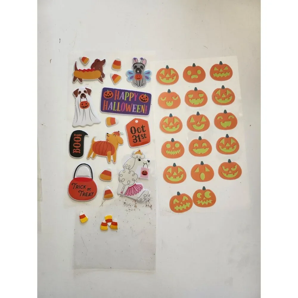 Halloween Invitation, Mixed Media, Junk Journals, Scrapbooking Stickers B1